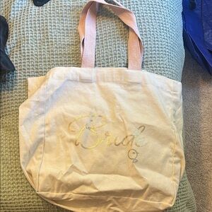 Bride Canvas Tote Bag - Cream